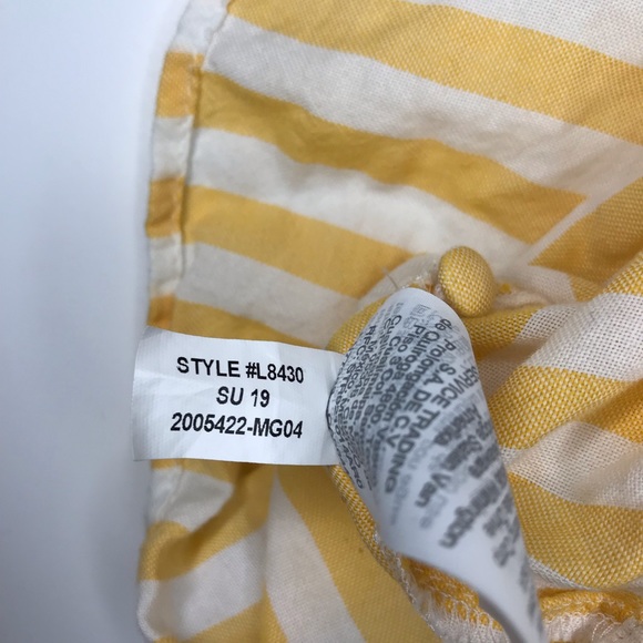 Madewell Short Sleeve Striped Agency Tie-Front Button Top PXXS XXSP XXS Petite - Picture 8 of 8